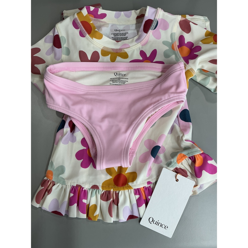 Long Sleeve Ruffle Rash Guard Two-Piece Swimsuit - Picture 3 of 3
